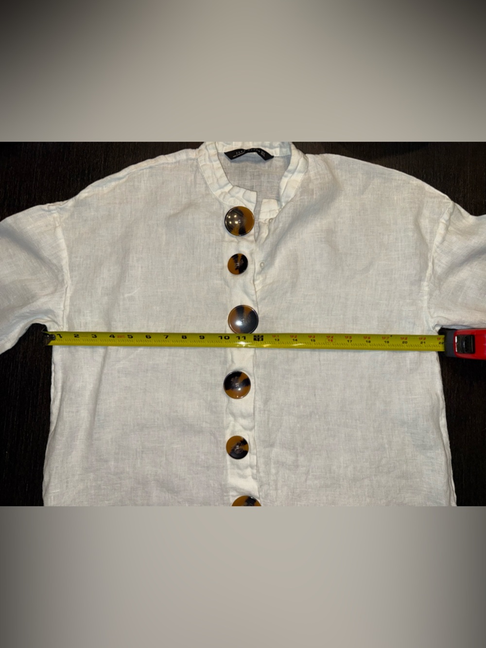 Zara White Linen Button-Front Tunic - Picture 5 of 7